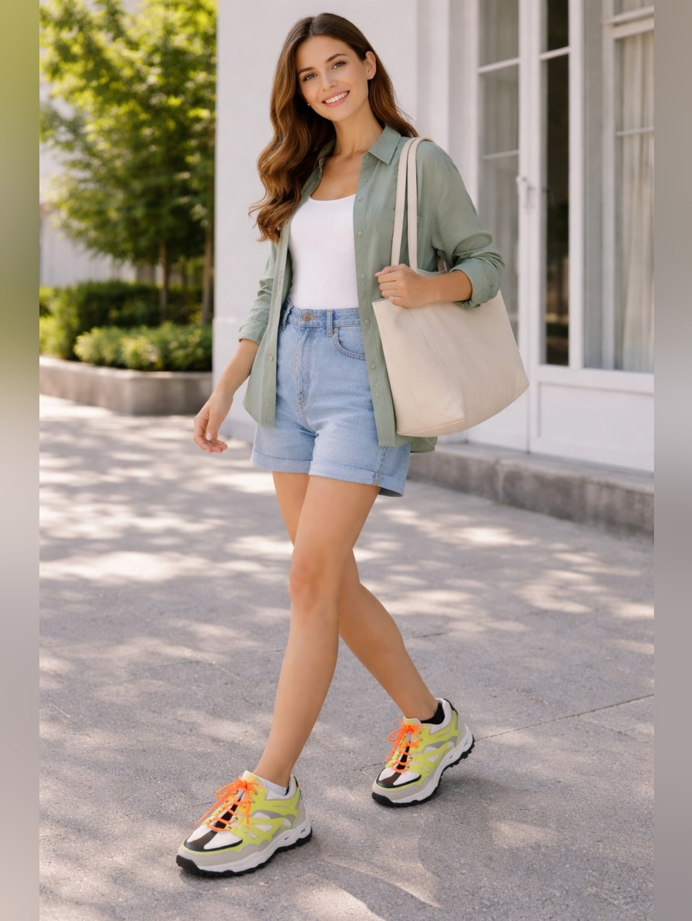 ASOS Neon Yellow and Orange Women's Sneakers